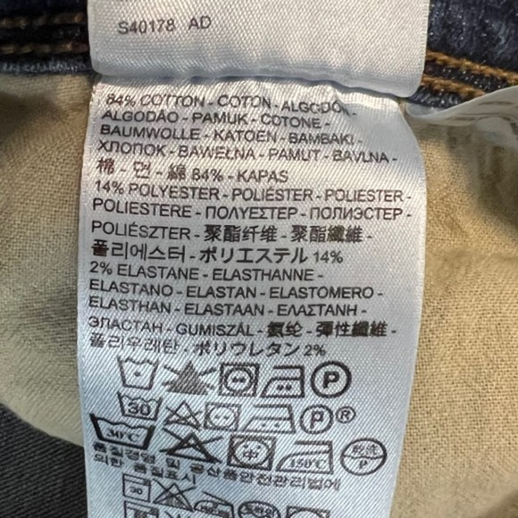 Levis 512 Womens Blue Denim Perfectly Slimming Cow Print Pocket Jeans Size 10L - Picture 8 of 12